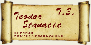 Teodor Stanačić vizit kartica